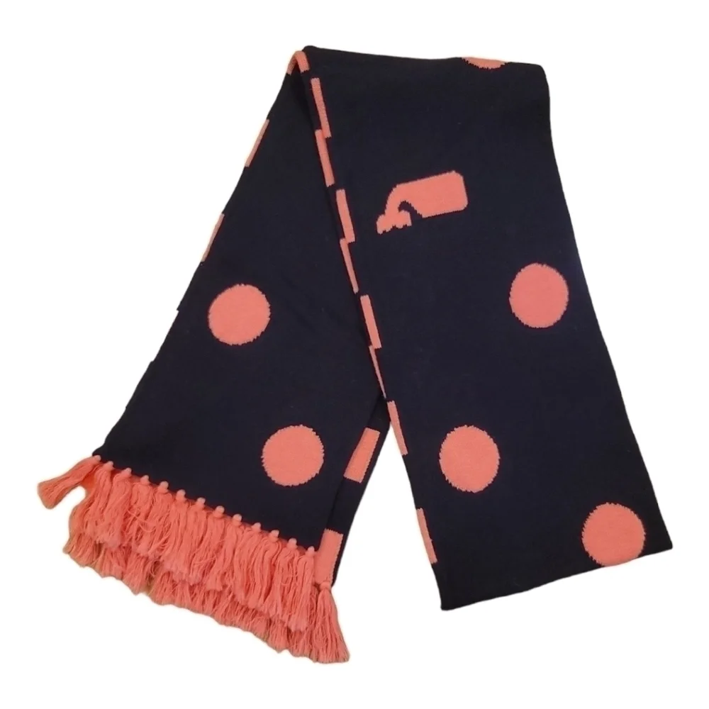 Vineyard Vines Blue And Pink Cotton & Silk Blend Striped Whale Scarf - Size OS